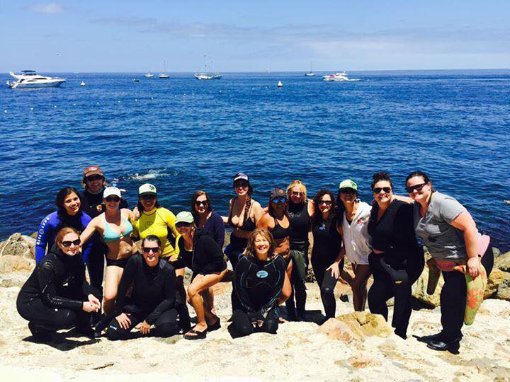 Miss Scuba celebrates PADI Women’s Dive Day on Catalina Island doing things female divers love: Scuba, Yoga and a Chocolate Circle 